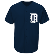Tigers Full Button Baseball Jersey - Adult MAHD6840